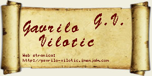 Gavrilo Vilotić vizit kartica